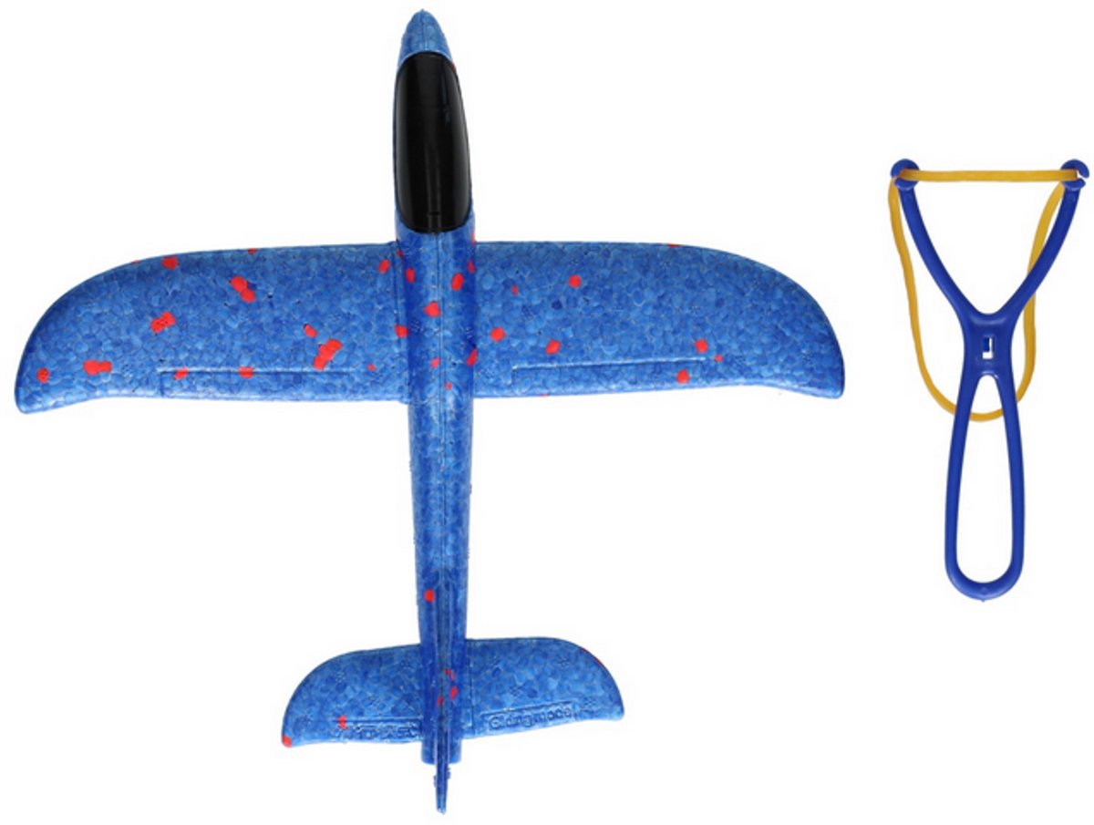 Afschiet Foam Vliegtuig [Speelgoed] [24cm lang] [Buiten Speelgoed] [Blauw]